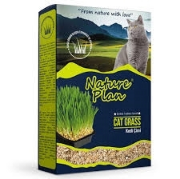 تصویر  علف گربه Nature Plan مدل Cat Grass Premium مخصوص گربه - نیم لیتر