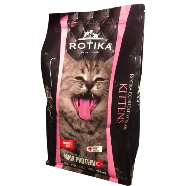 تصویر  غذای خشک Rotika مخصوص بچه گربه تهیه شده از پروتئین طیور، گوشت و ماهی - 2 کیلوگرم