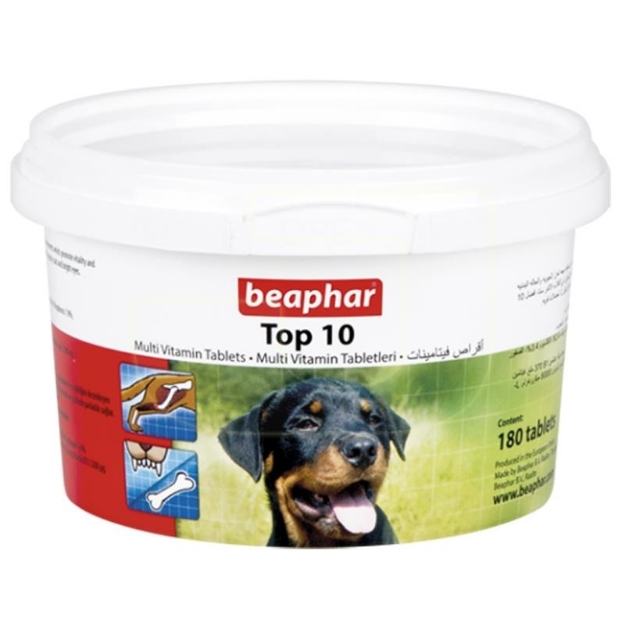 تصویر  مولتی ویتامین top ten مخصوص سگ Beaphar حاوی 180عدد قرص