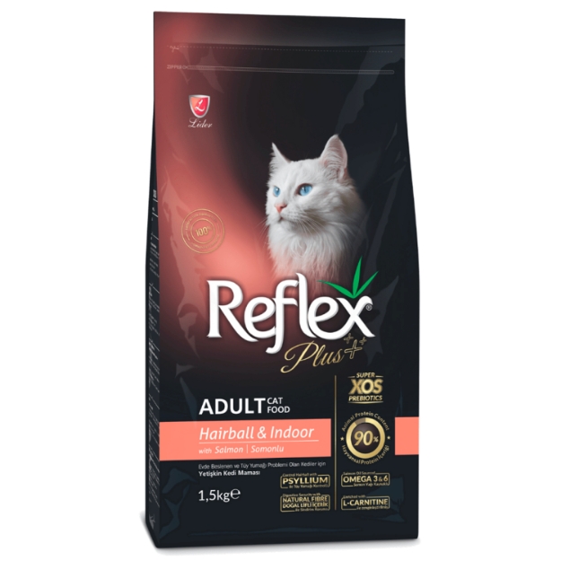 تصویر  غذای خشک Reflex Plus، مخصوص گربه مدل Hair ball، تهیه شده از ماهی سالمون - 1.5کیلوگرم