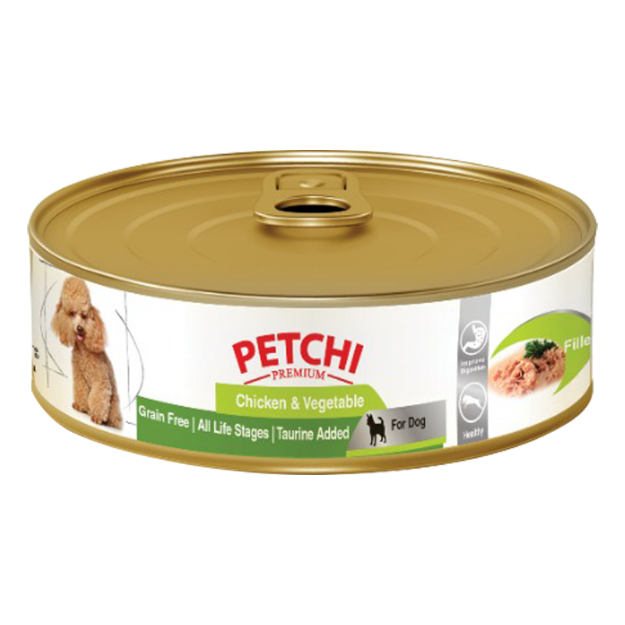 تصویر  کنسرو Petchi تهیه شده از فیله مرغ و سبزیجات مخصوص سگ - 120گرم