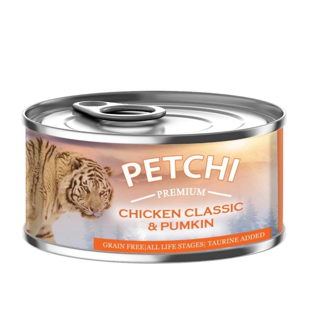 تصویر  کنسرو Petchi تهیه شده از مرغ ,کدوتنبل مخصوص گربه - 120گرم