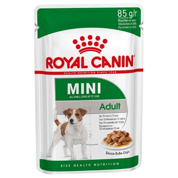 تصویر  پوچ Royal canin مدل mini adult مخصوص سگ های نژاد کوچک بالغ - 85 گرم