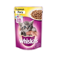 تصویر  پوچ Whiskas تهیه شده از طیور مخصوص بچه گربه - 100 گرم