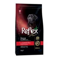 تصویر  غذای خشک Reflex+ مخصوص سگ های نژاد کوچک و بزرگ تهیه شده از گوشت گوسفند و برنج - 3 کیلوگرم
