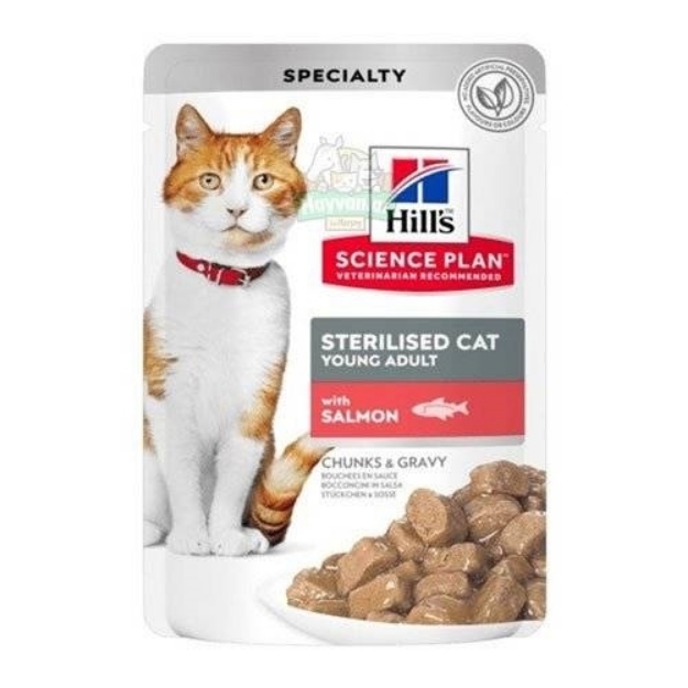 تصویر  پوچ Hills مخصوص گربه های بالغ عقیم شده تهیه شده از گوشت سالمون - 85 گرم