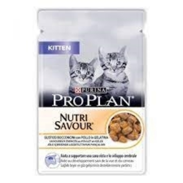تصویر  پوچ Proplan مدل Kitten مخصوص بچه گربه تهیه شده از گوشت مرغ - 85 گرم