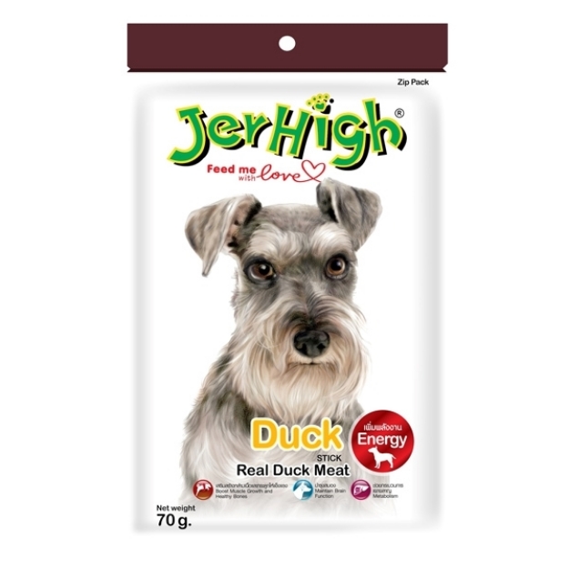 تصویر  تشویقی JerHigh مخصوص سگ مدل Duck Stick تهیه شده از گوشت اردک - 70 گرم