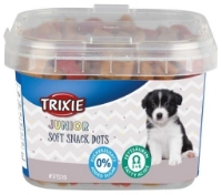 تصویر  تشویقی Trixie مدل سطلی Junior Soft Snack Dots مخصوص توله سگ - 140گرم 
