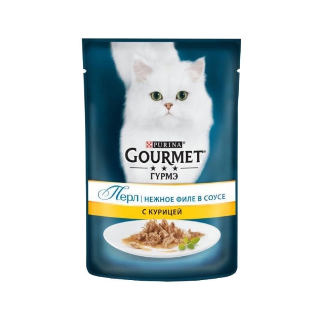 تصویر  پوچ Gourmet تهیه شده از مرغ مخصوص گربه - 85 گرم