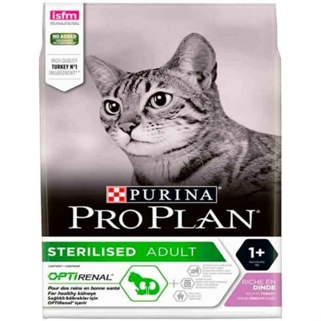 تصویر  غذای خشک Proplan مخصوص گربه عقیم شده بالغ  تهیه شده از گوشت بوقلمون - 3 کیلوگرم