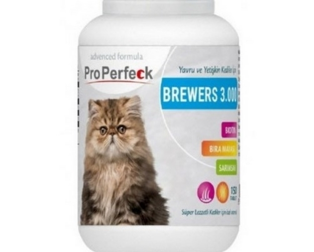 تصویر  قرص Pro perfeck مخمر مخصوص کیتن و گربه بالغ 150 عددی مناسب برای تقویت پوست مو - 75 گرم - 75 گرم