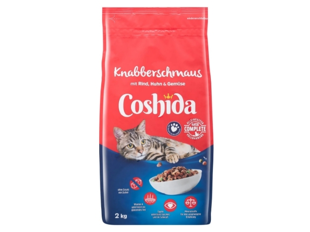 تصویر  غذای خشک گربه Coshida تهیه شده از گوشت گاو و مرغ و سبزیجات - 2 کیلوگرم