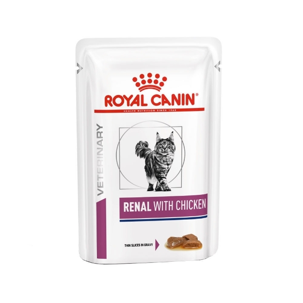 تصویر  پوچ  Royal Canin مدل Renal مناسب برای گربه با مشکلات کلیه تهیه شده از مرغ در آب مرغ - 85 گرم