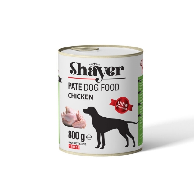 تصویر  کنسرو Shayer مدل پته تهیه شده از مرغ مخصوص سگ بالغ - 800 گرم