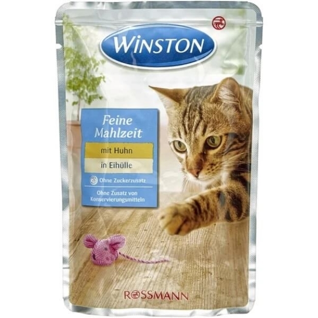 تصویر  پوچ Winston تهیه شده ازمرغ در سس تخم مرغ مخصوص گربه - 100 گرم