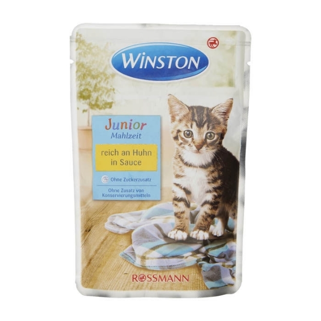 تصویر  پوچ Winston مخصوص کیتن تهیه شده از مرغ در سس - 100 گرم