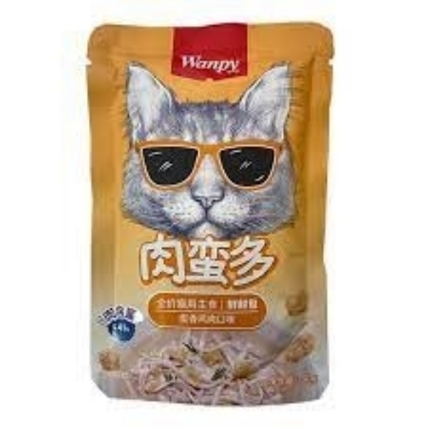 تصویر  پوچ Wanpy تهیه شده از مرغ و تخم مرغ مخصوص گربه - 80 گرم