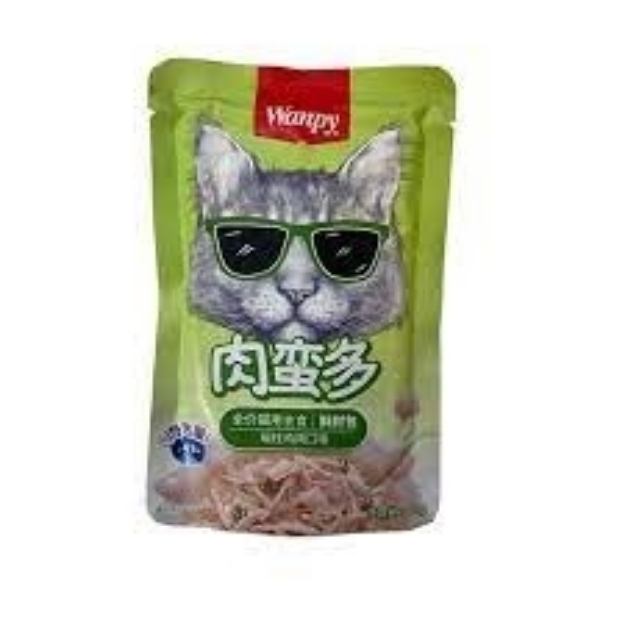 تصویر  پوچ Wanpy تهیه شده از مرغ و ماهی تن مخصوص گربه - 80 گرم