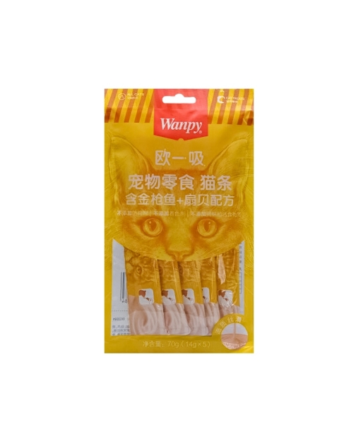 تصویر  بستنی گربه Wanpy تهیه شده از ماهی تن و صدف مخصوص گربه - 70 گرم