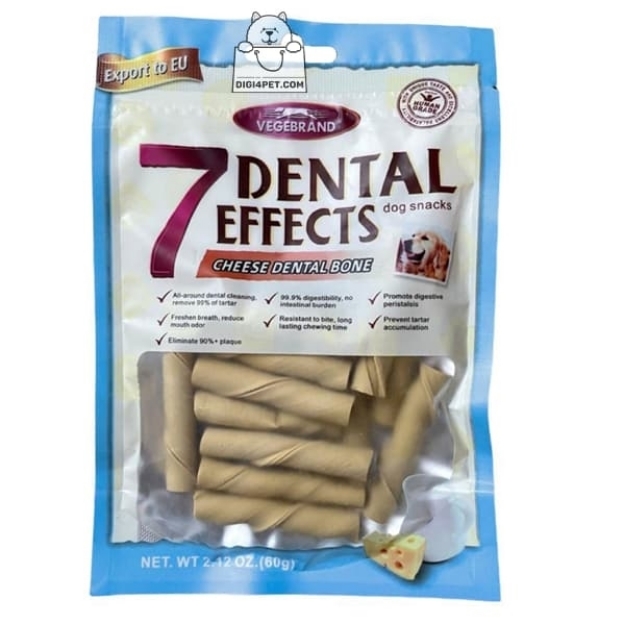 تصویر  تشویقی دنتال مغزدار Vegebrand مدل Cheese Dental Bone مخصوص سگ تهیه شده از پنیر  - 60 گرم