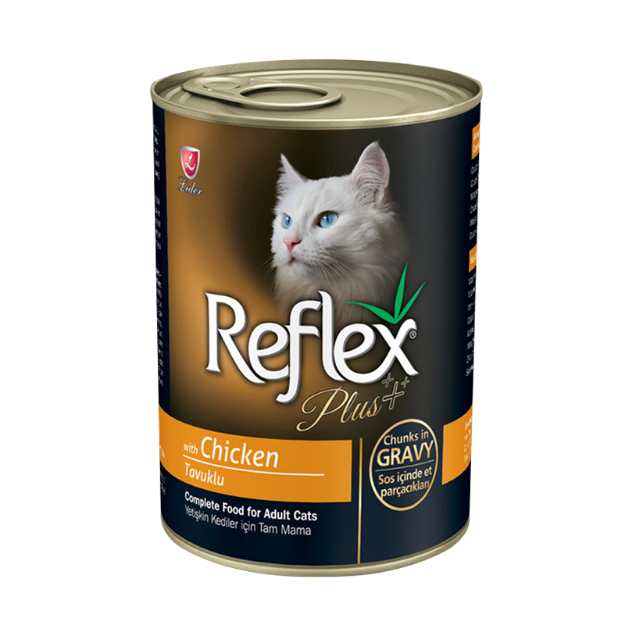 تصویر  کنسرو Reflex Plus مخصوص گربه تهیه شده از گوشت مرغ  - 400 گرم