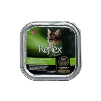 تصویر  ووم Reflex Plus مخصوص گربه بالغ تهیه شده از گوشت مرغ و بوقلمون  - 100 گرم