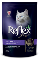 تصویر  پوچ Reflex Plus مخصوص گربه بالغ تهیه شده از گوشت بره - 100 گرم