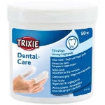 تصویر  پد تمیز کننده دندان TRIXIE مدل DENTAL CARE مخصوص سگ و گربه - بسته بندی 50 عددی