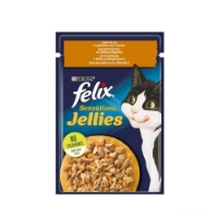 تصویر پوچ Felix مدل Sensations تهیه شده از مرغ در ژله مخصوص گربه بالغ -وزن 85گرم 