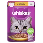 تصویر پوچ Whiskas مخصوص گربه ی بالغ تهیه شده از تکه های مرغ در ژله - 85 گرم  