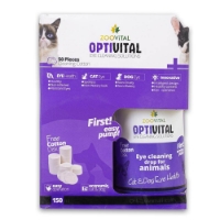 تصویر  محلول تمیز کننده رد اشک چشم مخصوص سگ و گربه ZooVital مدل OptiVital حاوی پد کتان - 150 میلی لیتر