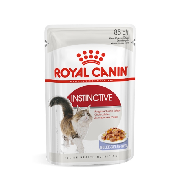 تصویر پوچ Royal Canin مدل INSTINCTIVE در ژلاتین مخصوص گربه بالغ - 85 گرمی