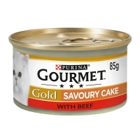 تصویر  کنسرو Gourmet Gold مدل کیک مخصوص گربه بالغ تهیه شده از گوشت گاو - 85 گرم 