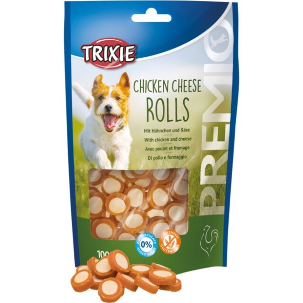 تصویر  تشويقي TRIXIE مدل Rolls مخصوص سگ تهيه شده از مرغ و پنير - 100 گرم 