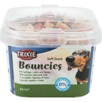 تصویر  تشویقی TRIXIE مخصوص سگ مدل Bouncies تهیه شده از مرغ و گوشت و سیرابی - 140 گرم