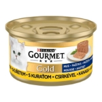 تصویر  کنسرو Gourmet Gold مخصوص گربه بالغ مدل پته تهیه شده از مرغ - 85 گرم