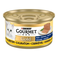تصویر  کنسرو Gourmet Gold مخصوص گربه بالغ مدل پته تهیه شده از مرغ - 85 گرم