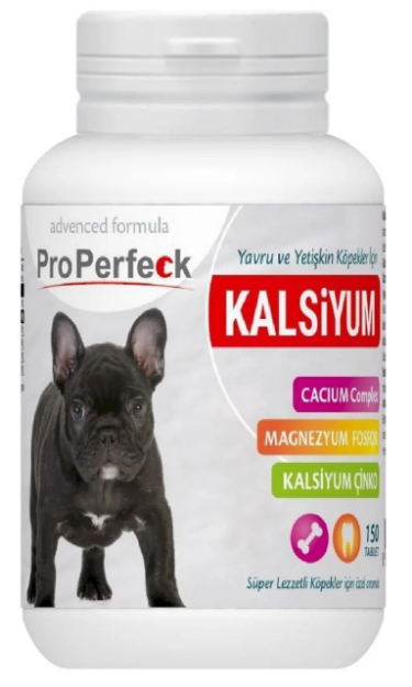 تصویر  قرص Properfeck مدل Calcium مخصوص سگ حاوی کلسیم و منیزیم-150 عددی