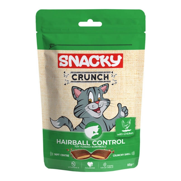 تصویر  تشویقی Snacky مدل Hairball Control تهیه شده از گوشت مرغ - 60 گرم