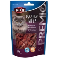 تصویر  تشویقی TRIXIE مخصوص گربه مدل Duck Fillet Bites تهیه شده از سینه اردک - 50 گرم