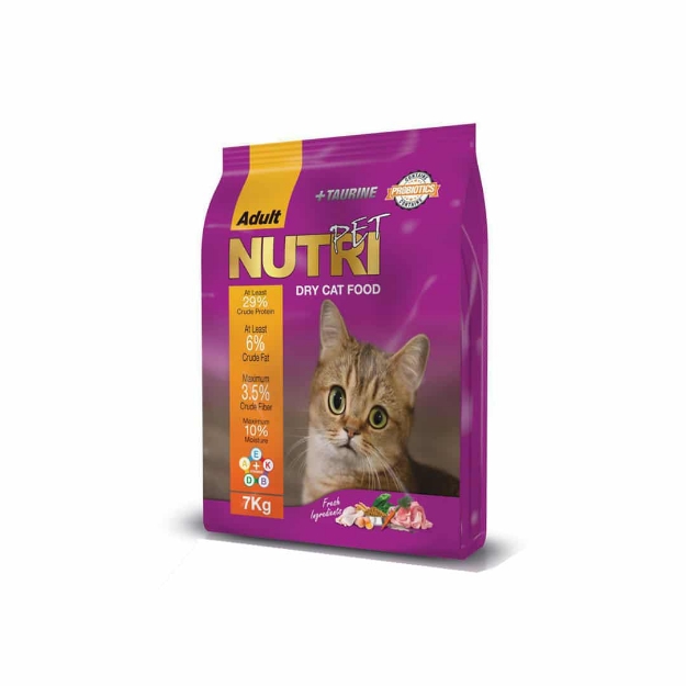 تصویر  غذای خشک گربه بالغ NutriPet با طعم مرغ - 7 کیلوگرم