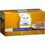 تصویر کنسرو گربه Gourmet با طعم های ماهی تن، جگر، فیله بوقلمون، فیله گوساله - بسته 4 عددی