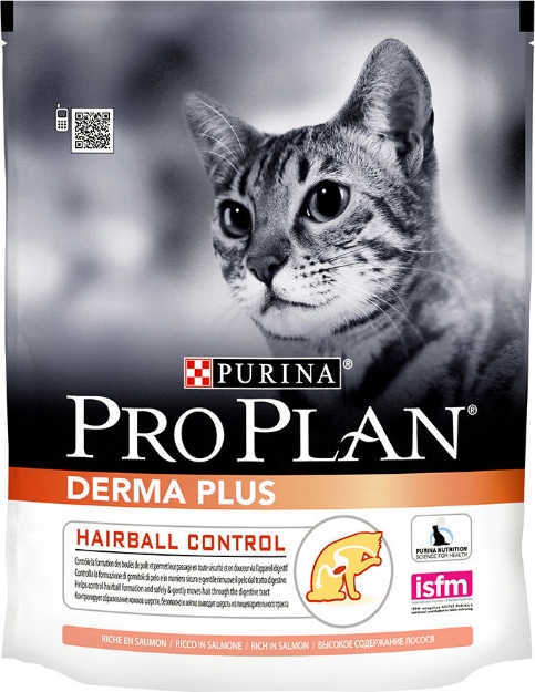 تصویر غذای خشک گربه بالغ Proplan مدل Derma Plus برای جلوگیری از تشکیل گلوله های مویی - 400 گرم