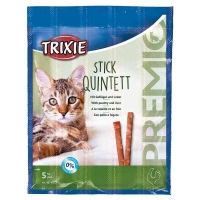 تصویر استیک مدادی مخصوص گربه Trixie مدل Quintett تهیه شده از جگر مرغ - بسته 5 عددی
