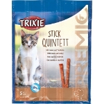 تصویر استیک مدادی مخصوص گربه Trixie مدل Quintett تهیه شده از گوشت بره و بوقلمون - بسته 5 عددی