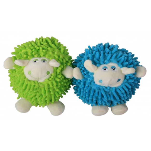 تصویر اسباب بازی پلیشی Dog Toy توپ پشمی مدل گوسفند رنگ آبی 