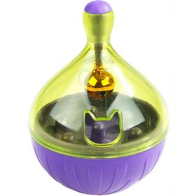  تصویر اسباب بازی گربه Elite مدل توپ گردان به همراه زنگوله رنگ بنفش