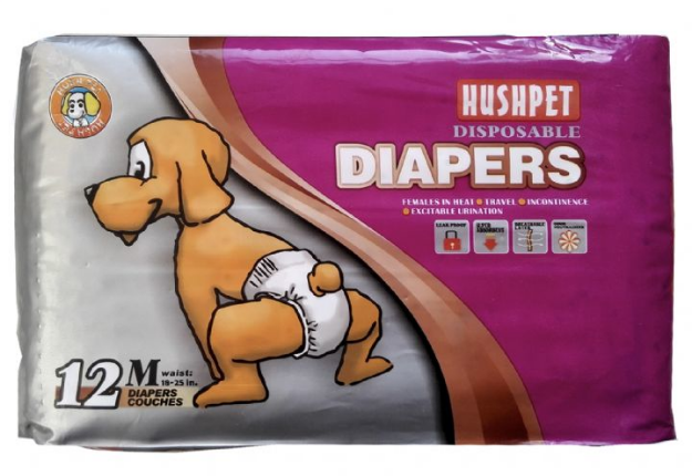 تصویر پوشک بهداشتی HushPet مخصوص سگ سایزM - بسته 12 عددی 