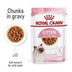تصویر  پوچ Royal Canin مدل Kitten Chunks in Gravy مخصوص بچه گربه - 85 گرم
